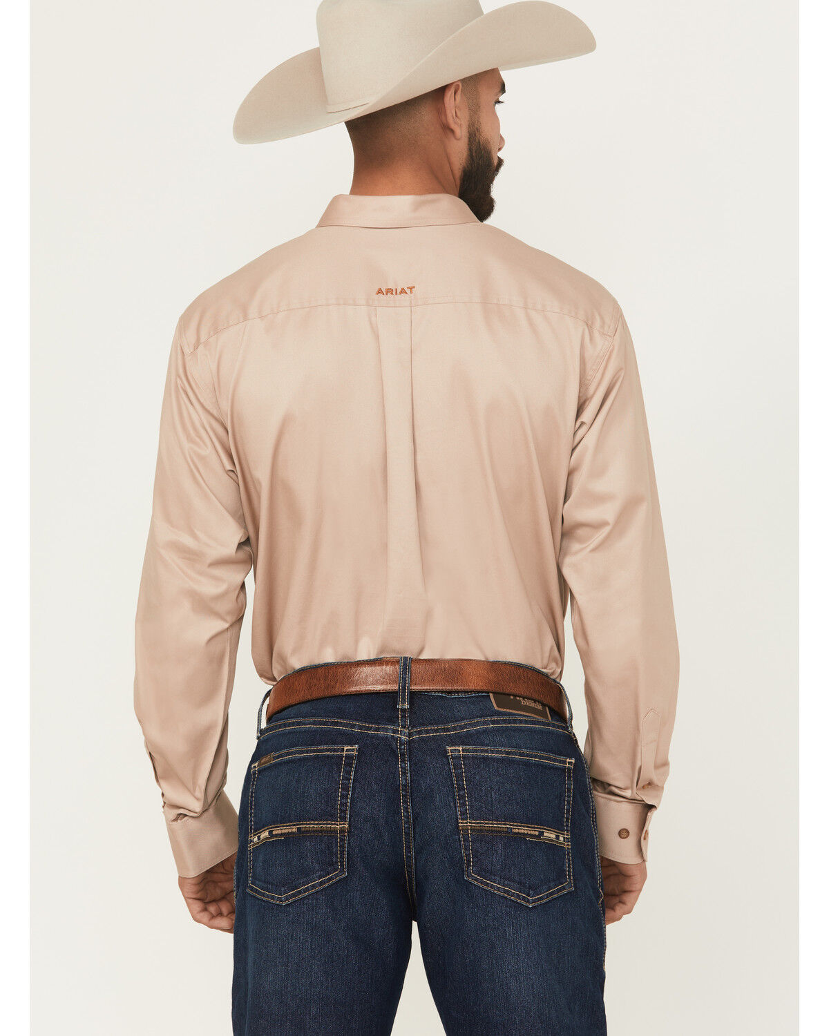 ARIAT Men's Solid Twill Classic Long Sleeve Khaki Shirt