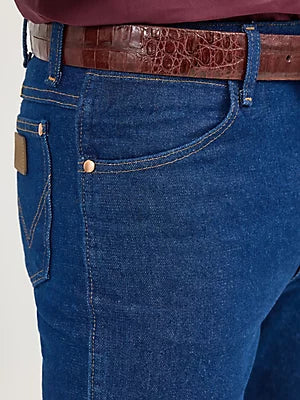WRANGLER Men's Cowboy Cut Slim Fit Pre-washed Indigo Jeans