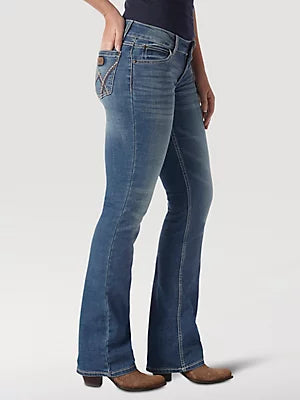 WRANGLER Women's Retro Mae Mid Rise Bootcut Jean DEADWOOD