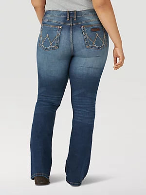 WRANGLER Women's Retro Mae (Plus) Mid Rise Bootcut Jean MS WASH