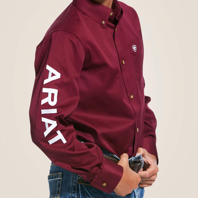 ARIAT Boy's Team Logo Twill Classic Fit Shirt
