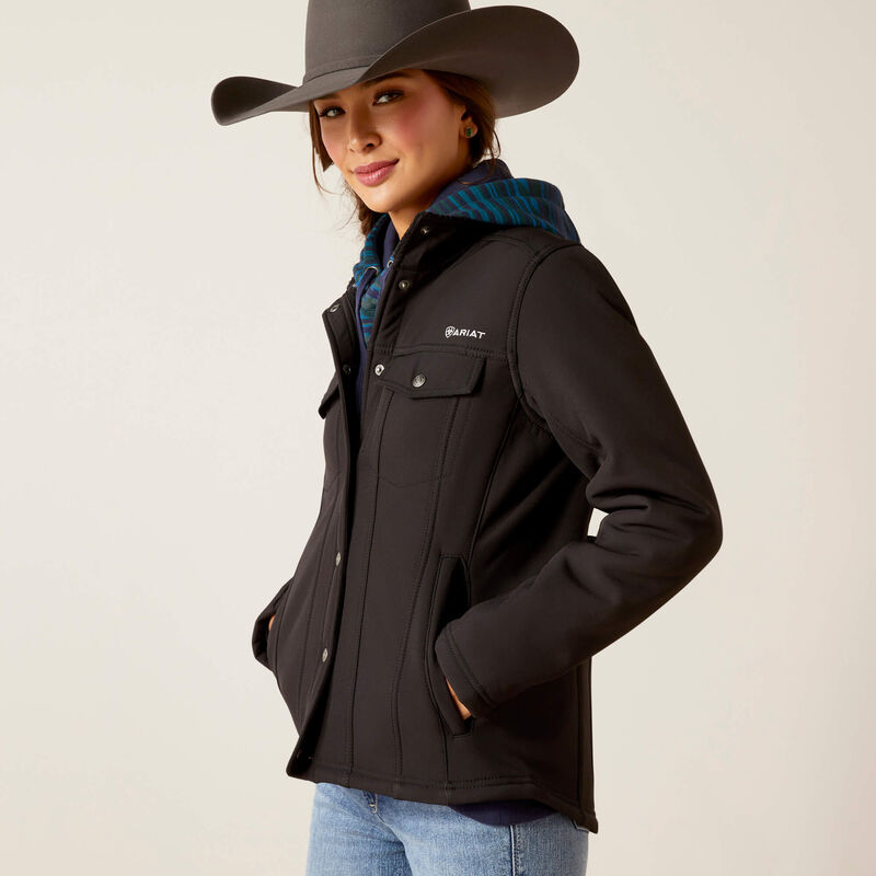 ARIAT WOMENS BERBER BACK SOFTSHELL JACKET BLACK