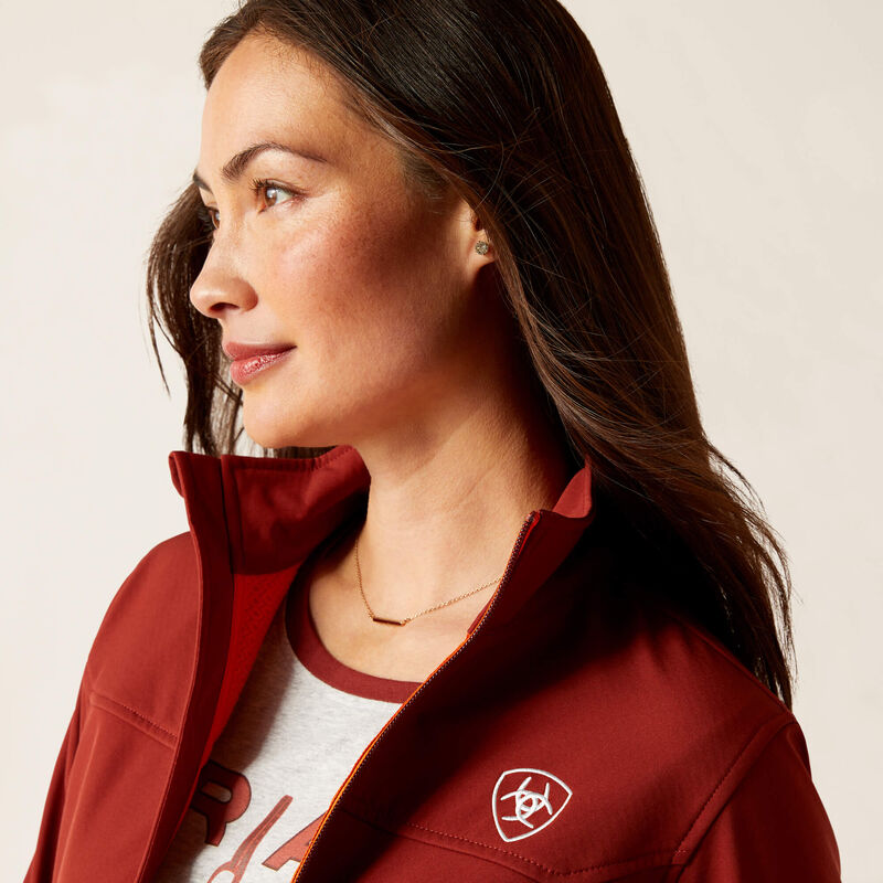 ARIAT WOMENS NEW TEAM SOFTSHELL JACKET FIRED BRICK