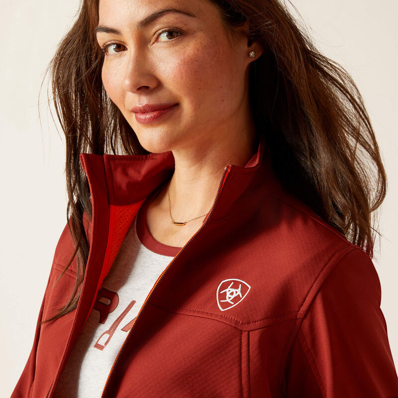 ARIAT WOMENS NEW TEAM SOFTSHELL JACKET FIRED BRICK