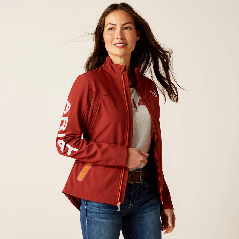 ARIAT WOMENS NEW TEAM SOFTSHELL JACKET FIRED BRICK
