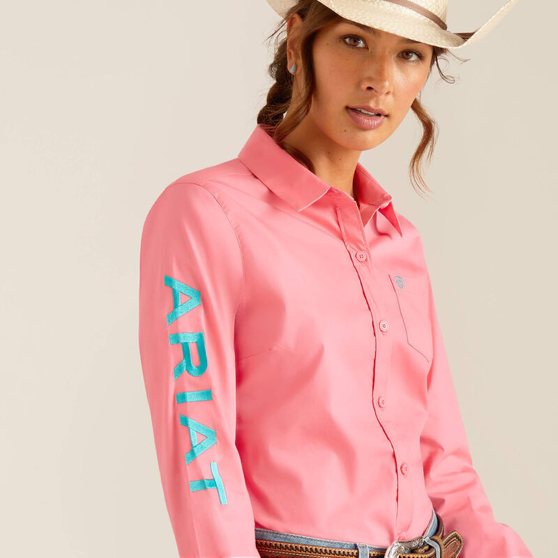 ARIAT Women's Camellia Rose Kirby Stretch Long Sleeve Pink Shirt