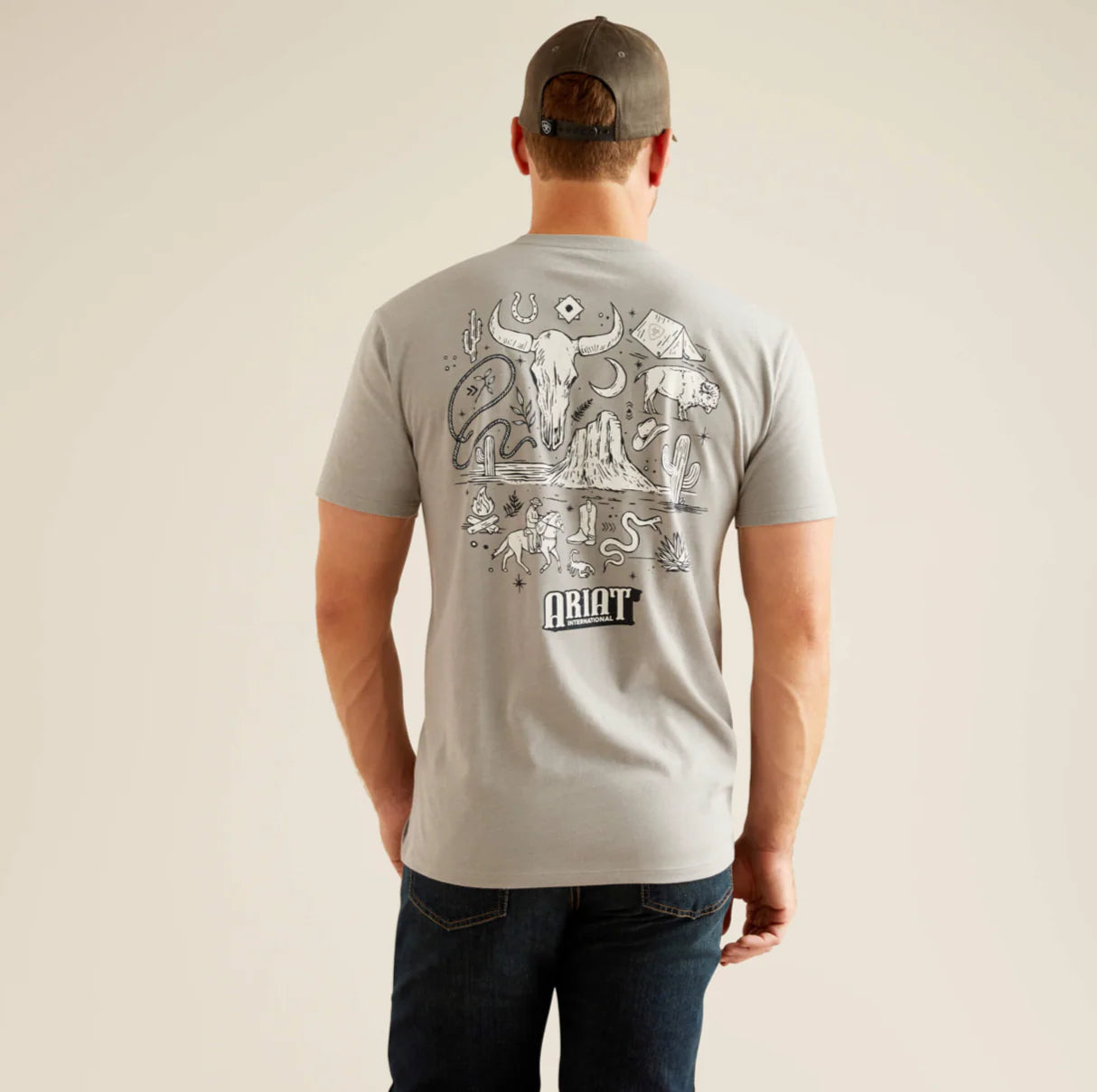 MENS ARIAT TSHIRT SW ELEMENTS SSSTONE HEATHER