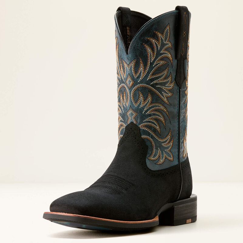 Black suede cowboy boots mens online