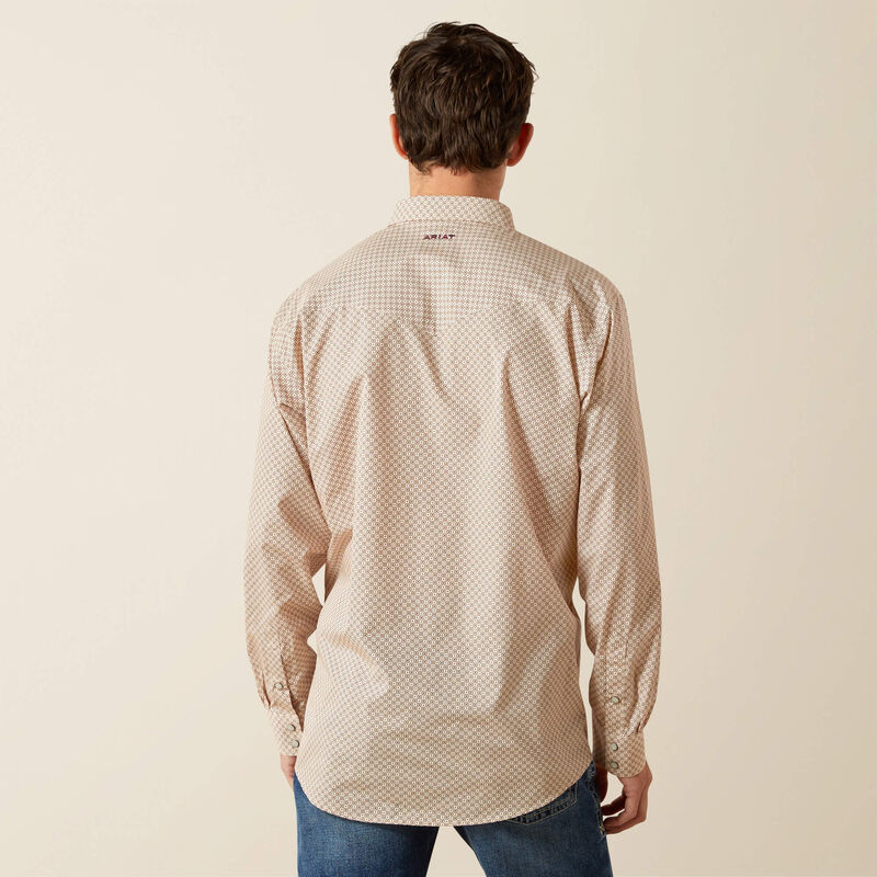 Ariat. Mens Wrinkle Free Eddie Classic Fit Shirt. 10062353 OFF WHITE