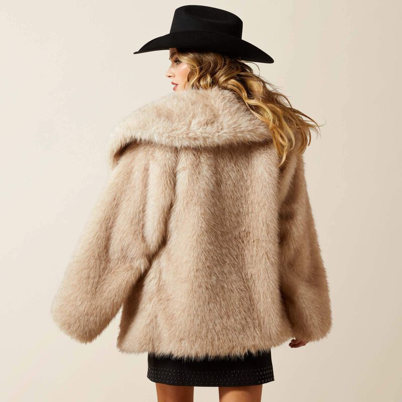 ARIAT Woman's Tan Faux Fur Coat