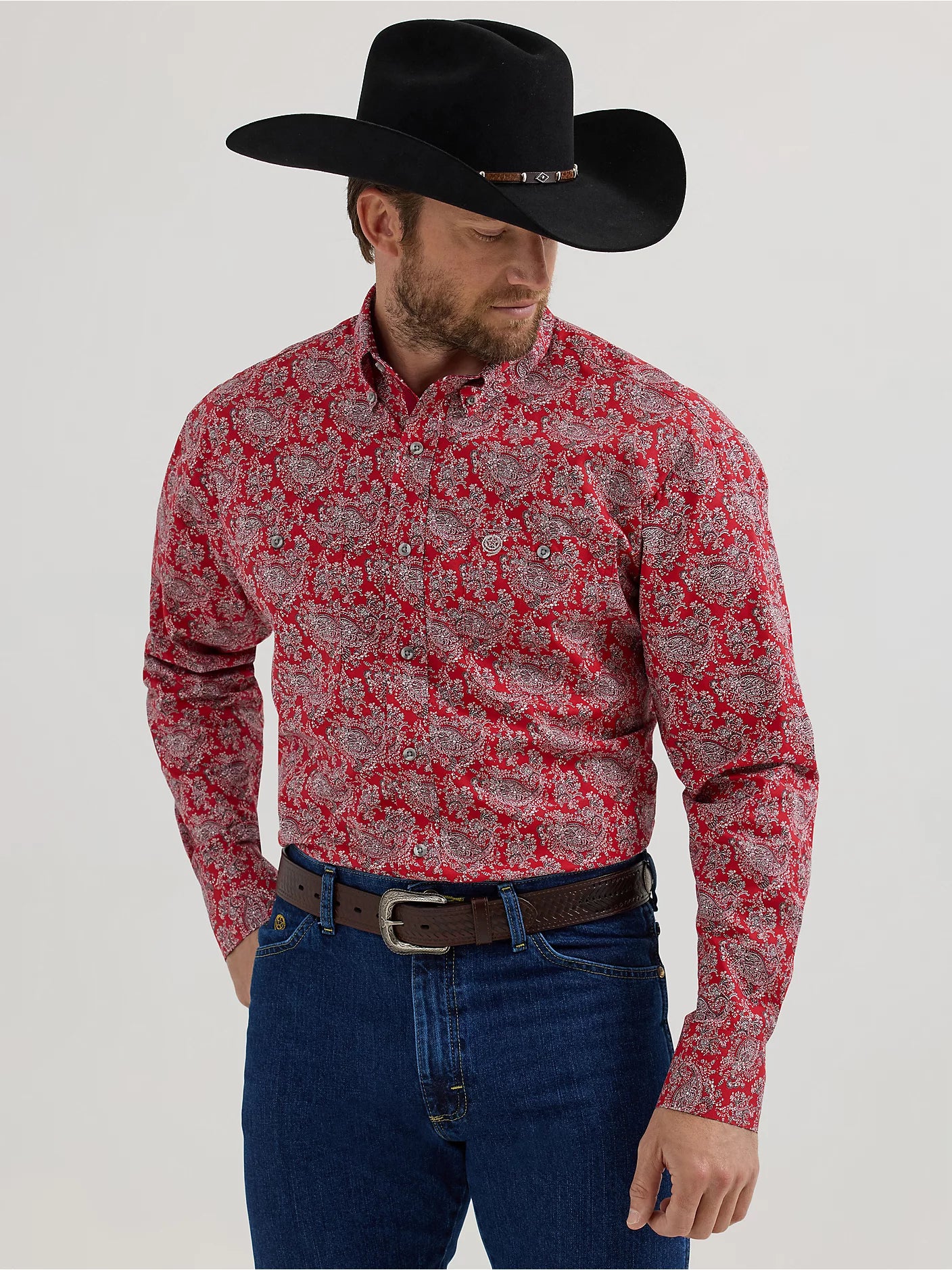 george strait dress shirts Wrangler Mens George Strait Red Shirt