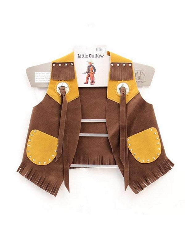 Little Outlaw Kid's Cowboy Faux Leather Vest