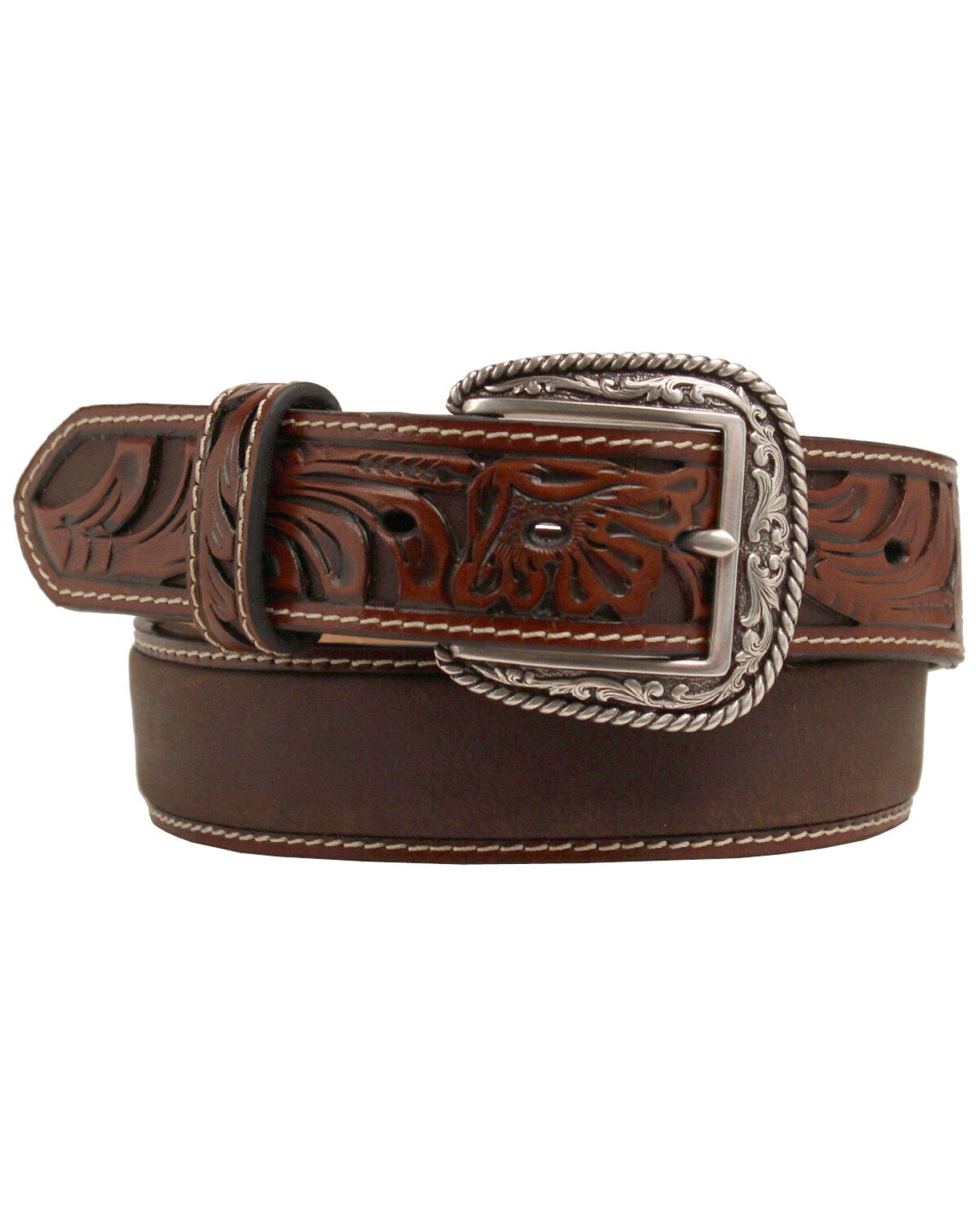 ARIAT Men's Tooled Feather Leather Belt