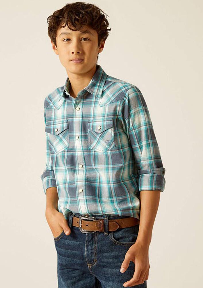 ARIAT BOY'S HARRINGTON RETRO SNP SHRT LS