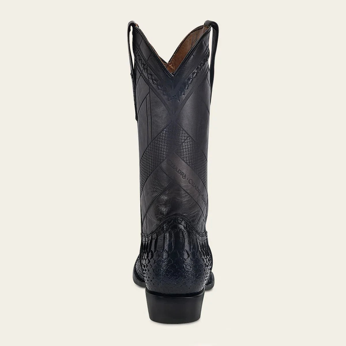 CUADRA MENS HAND PAINTED TRADITIONAL BLUE PYTHON LEATHER BOOT CU736