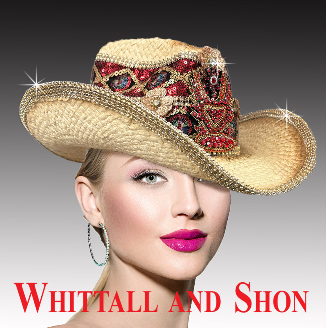 Whittall & Shon Womens Western Straw Hats