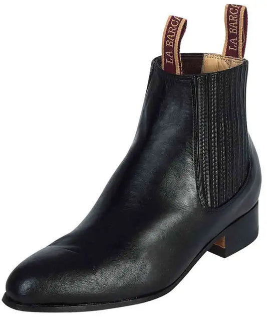 LA BARCA Men's Charro Botin Piel Negro