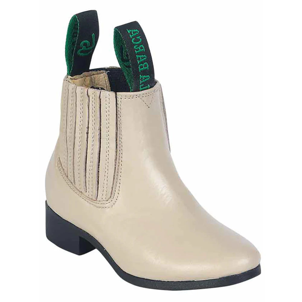 LA BARCA Kid's Charro Botin Piel Hueso