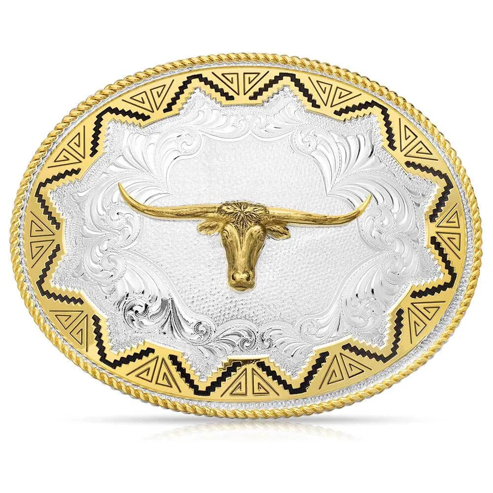 MONTANA SILVERSMITHS Southwest Sun Large Buckle with Longhorn