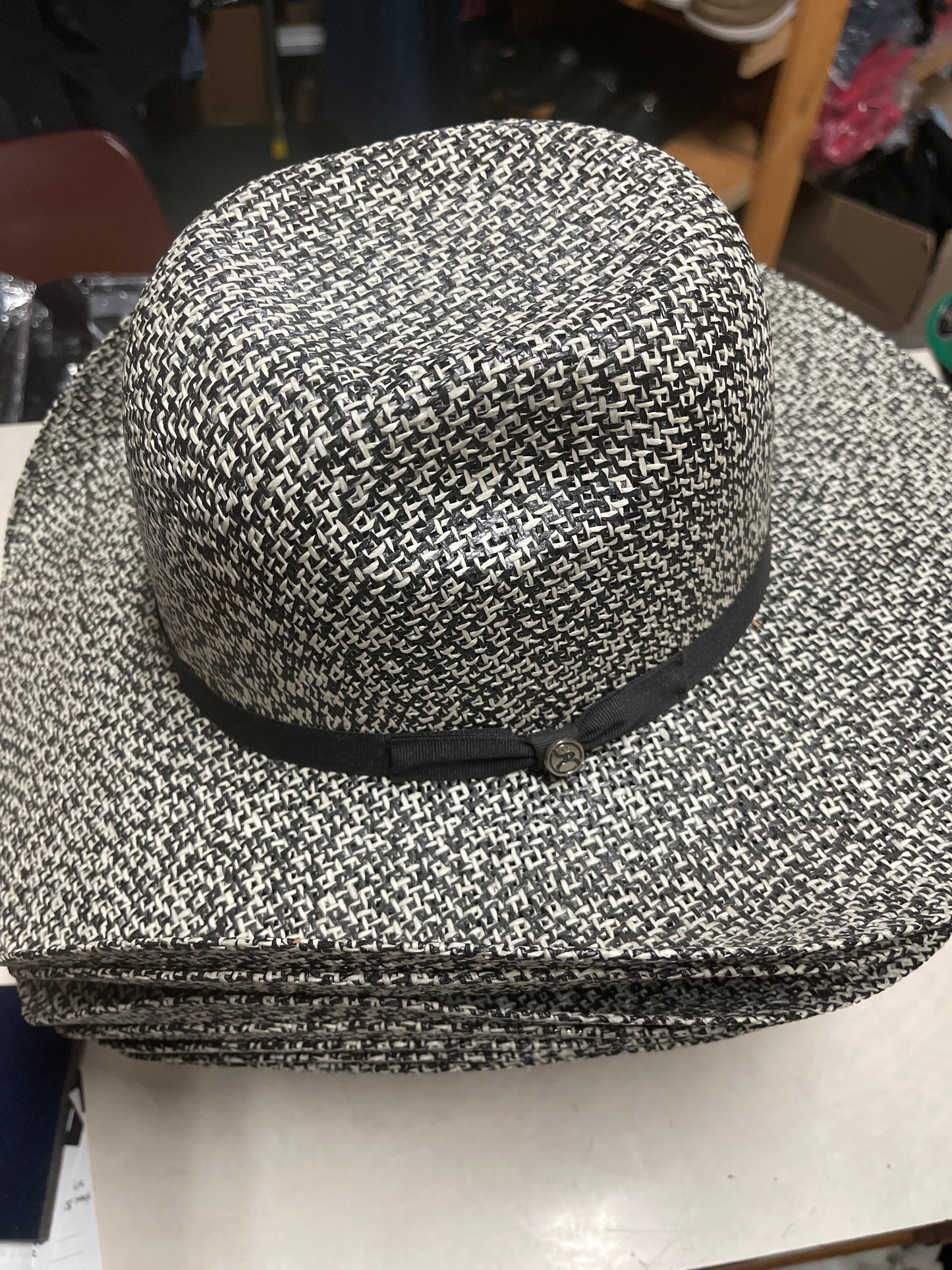 RESISTOL HOOEY DEL RIO K STRAW HATS BLACK/W