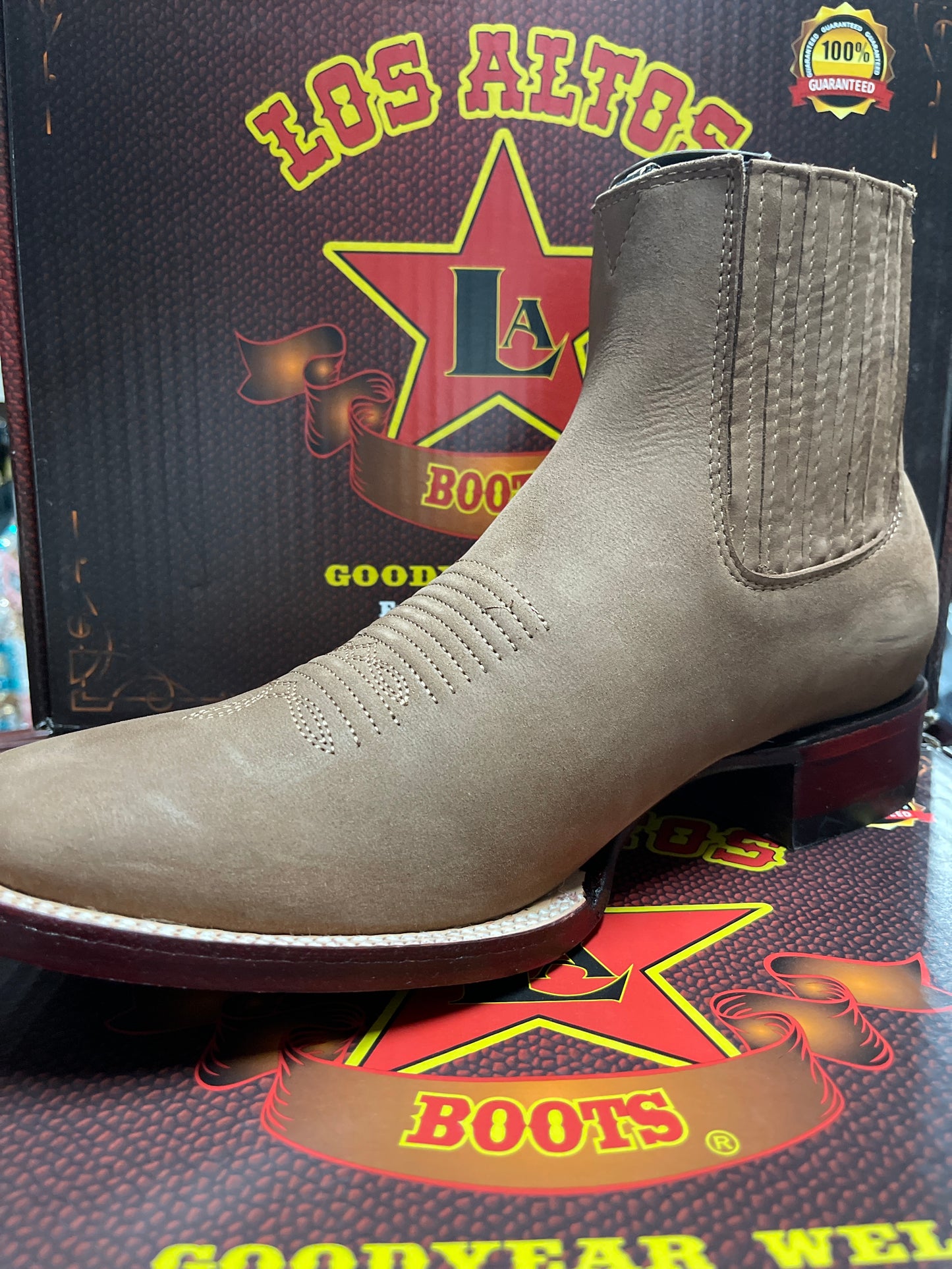 LOS ALTOS Men's SQUARE NOBUCK TAUPE Botin