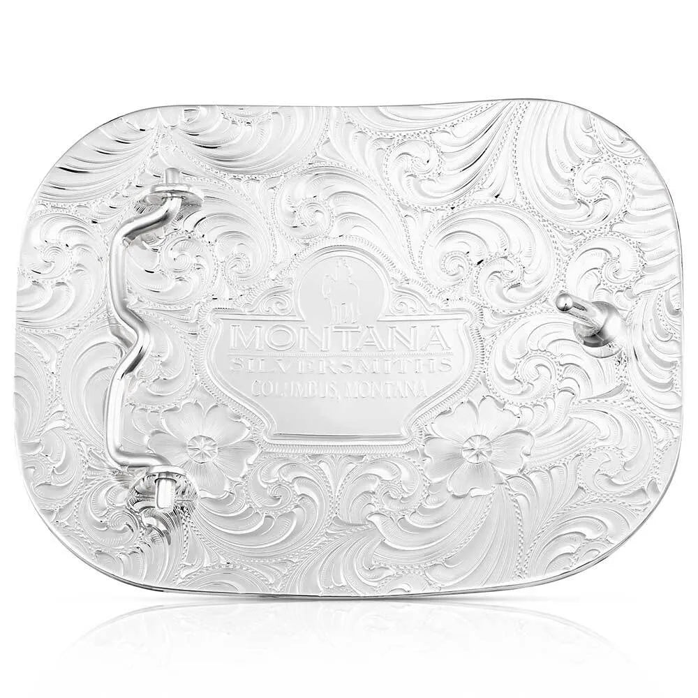 MONTANA Class Act Two Tone Belt Buckle with Longhorn