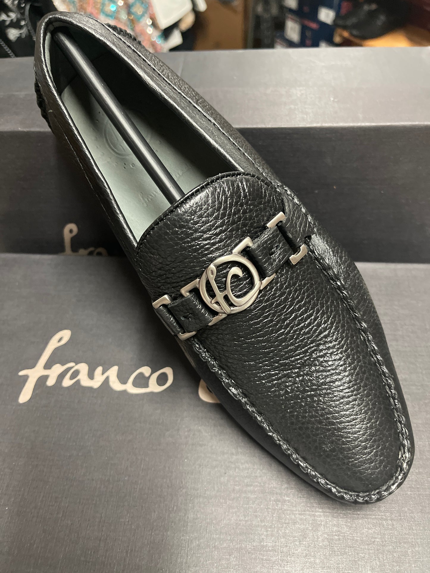 FRANCO CUADRA Men's SHOE BLACK DEER COWHIDE