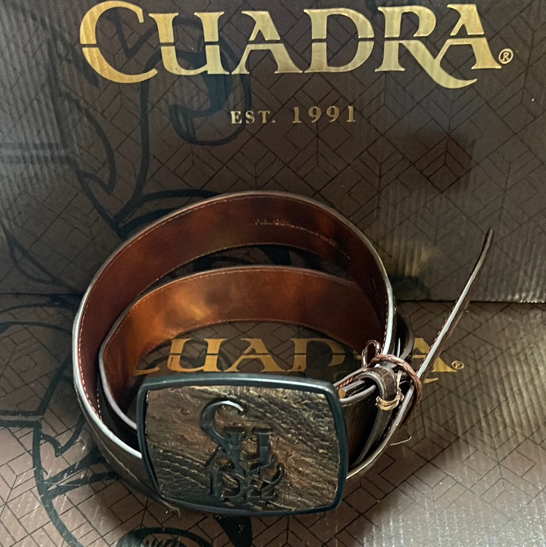CUADRA BELT MENS BRONW OSTRICH