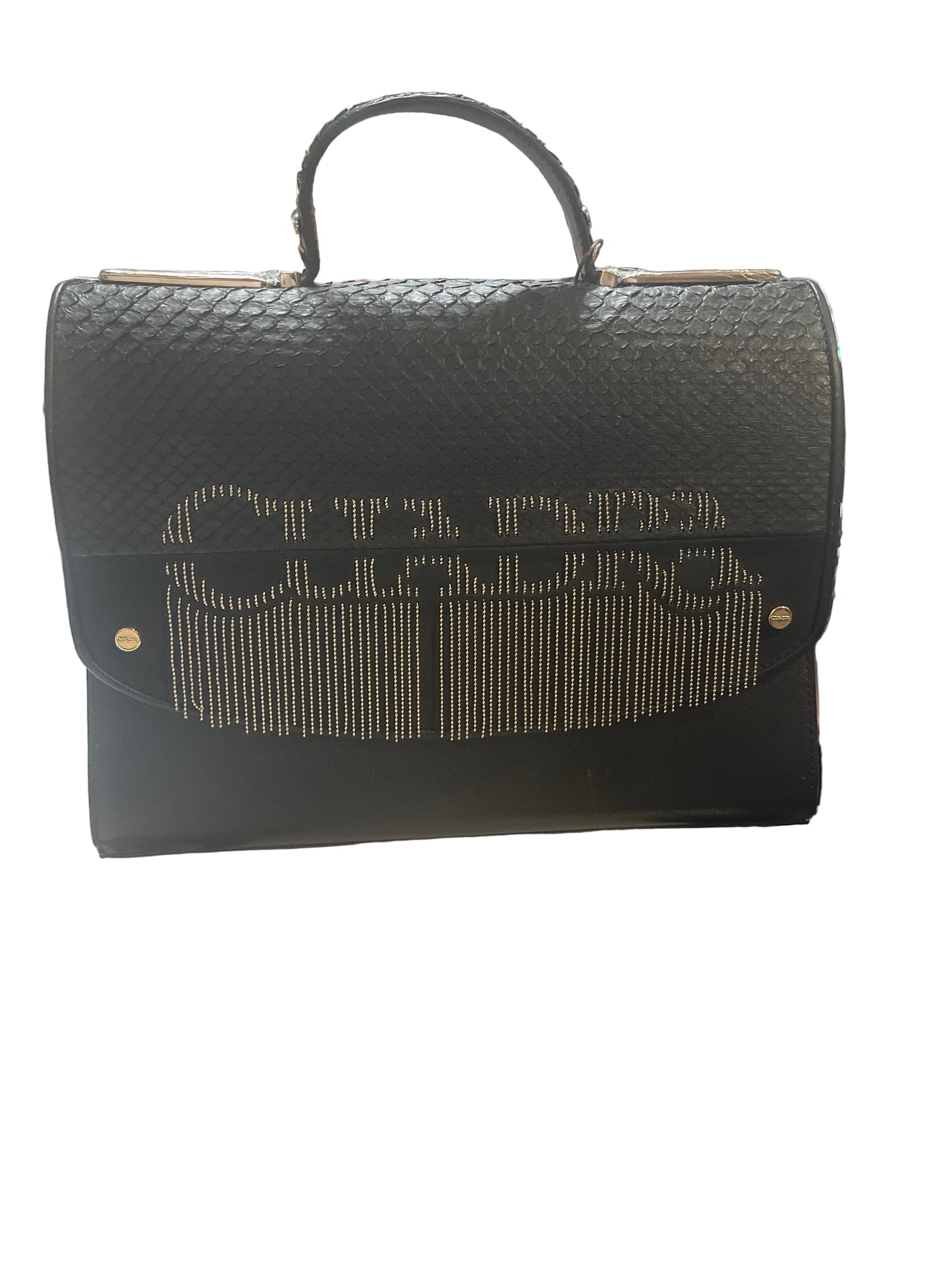 CUADRA PYTHON TOP BLACK HANDLE HANDBAG