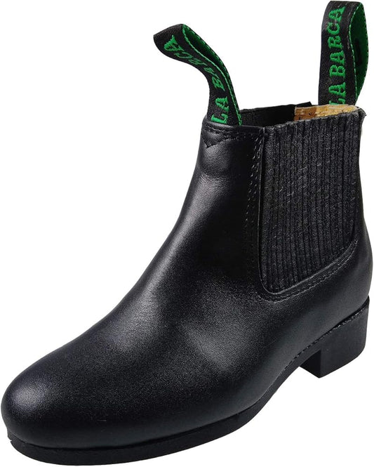 LA BARCA Men's Botin Charro Black Rubber Sole