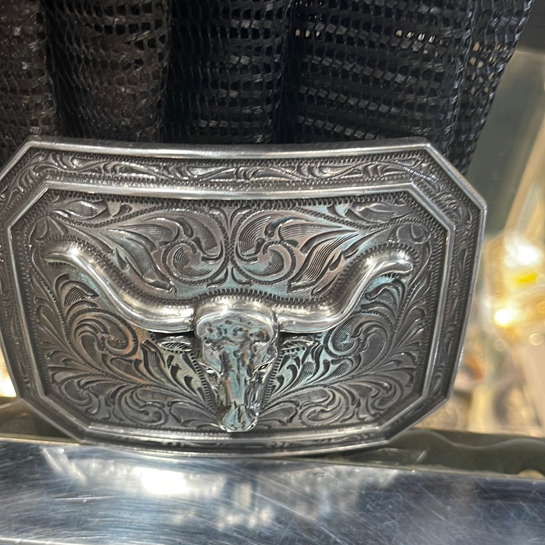 ARIAT Men's Longhorn Swirl Buckle