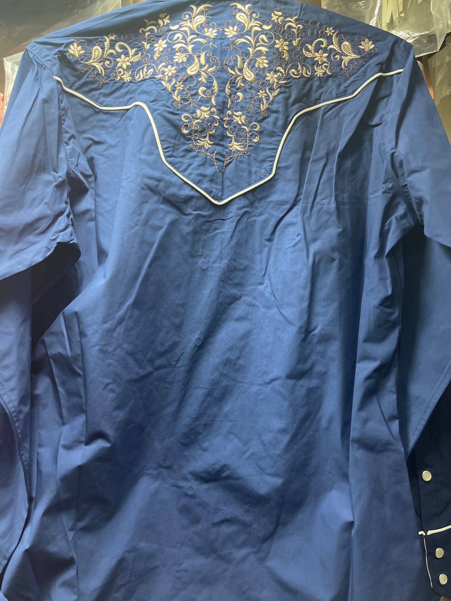 MENS SHIRT LONG SLEEVE SNAP EMBROIDERY