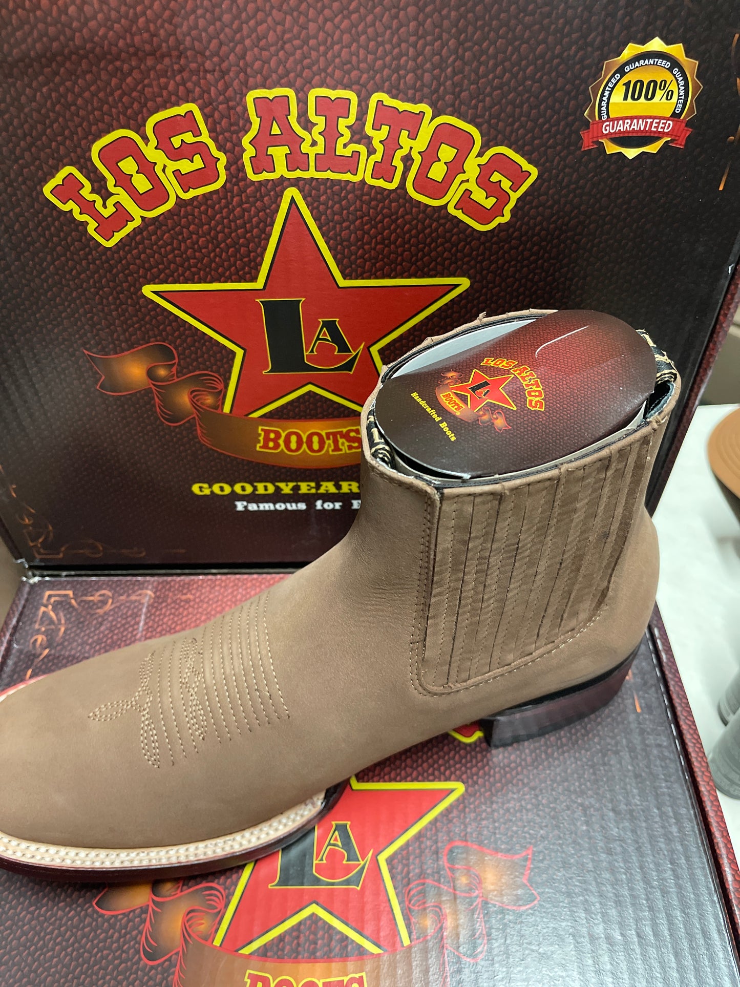 LOS ALTOS Men's SQUARE NOBUCK TAUPE Botin