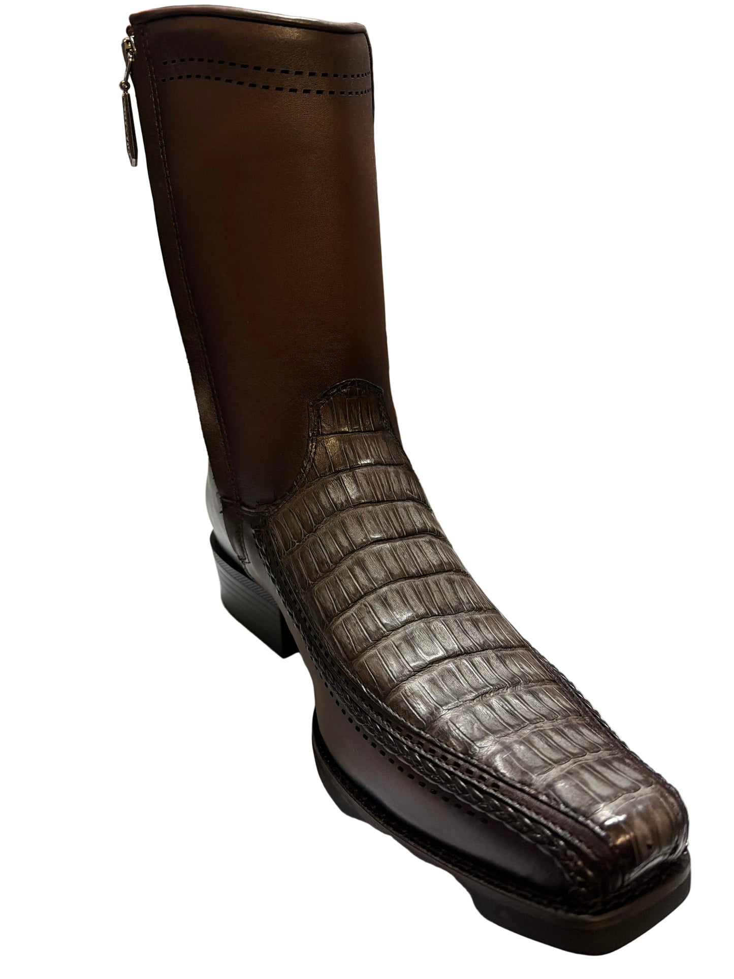 Cuadra Fuscus Cola Belly Strauss Gris Mn Chocolate Caiman Western Boots