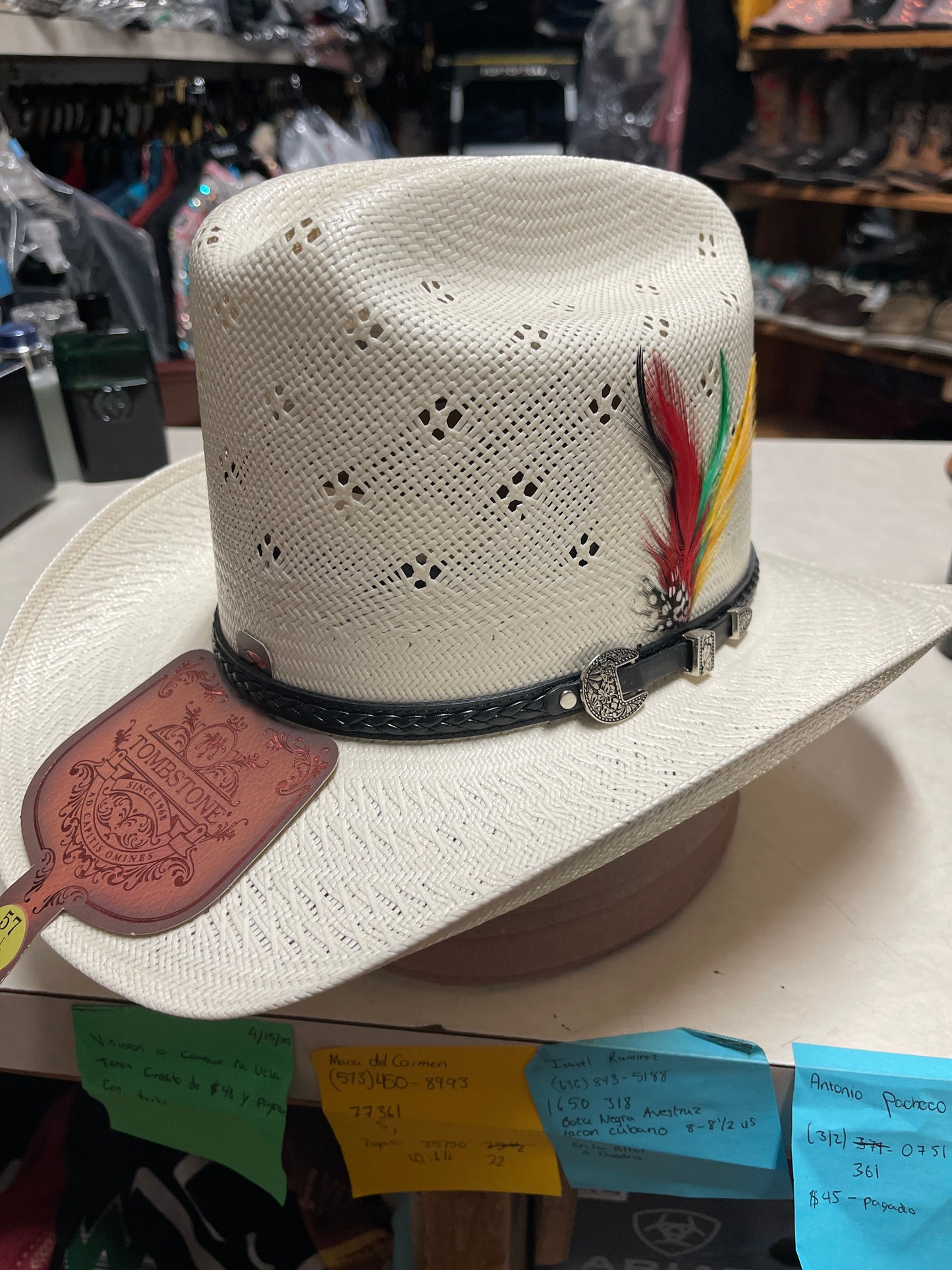 SOMBRERO RANCH Tombstone Men's Ranch Flower 30X El Viejon Straw Hat