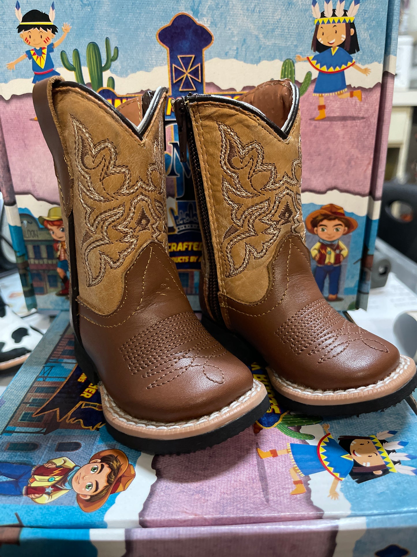 INFANT HONEY BRONW W/TAN ZIP MARFIL MIEL TMI200646
