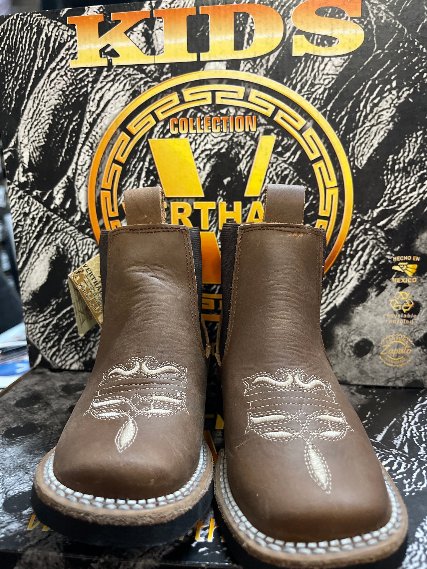 KIDS BOOTS LEATHER TABACO VE33