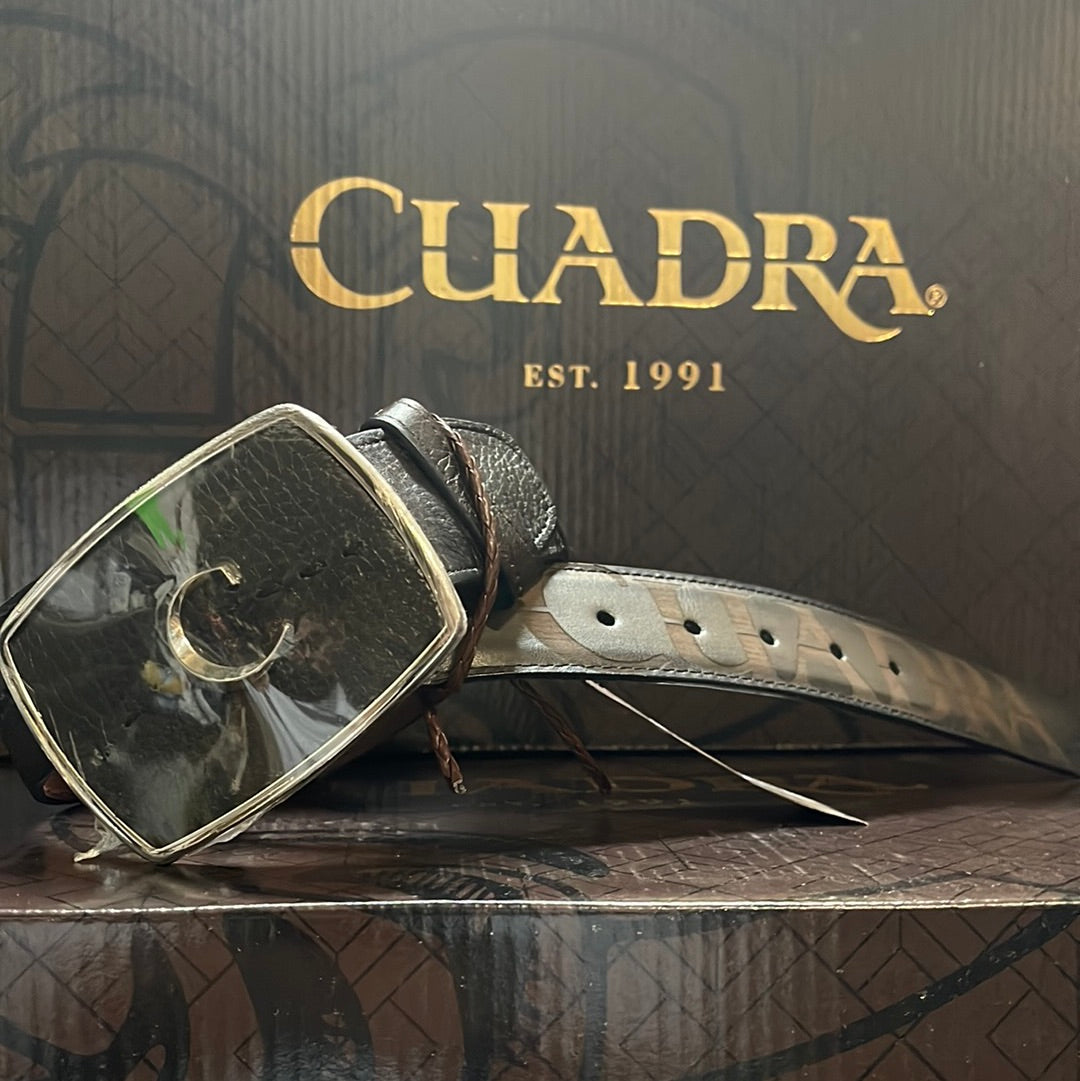 CUADRA Men's Black/Grey Deer Firenze Belt