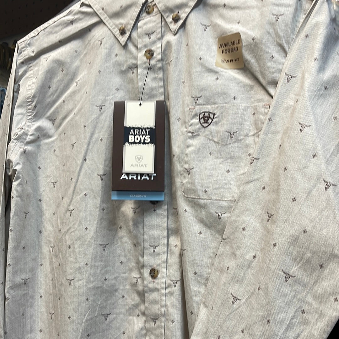 ARIAT BOYS BEAU LS SHRT SANDSHELL