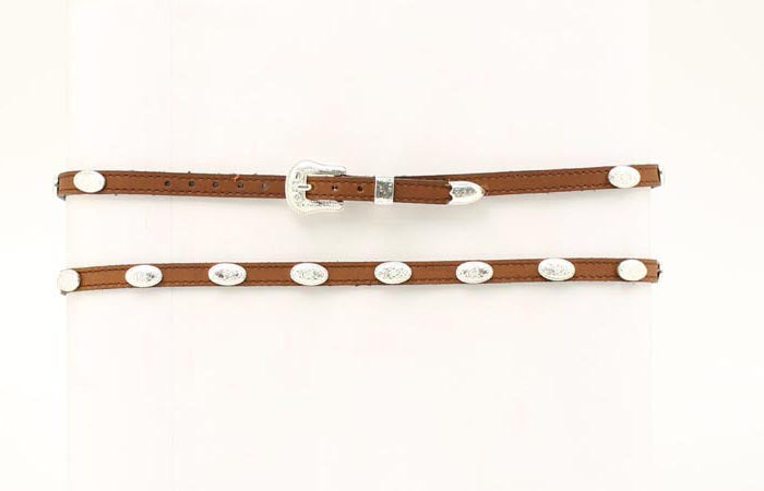 M&F Brown Leather with Silver Concho Hatband