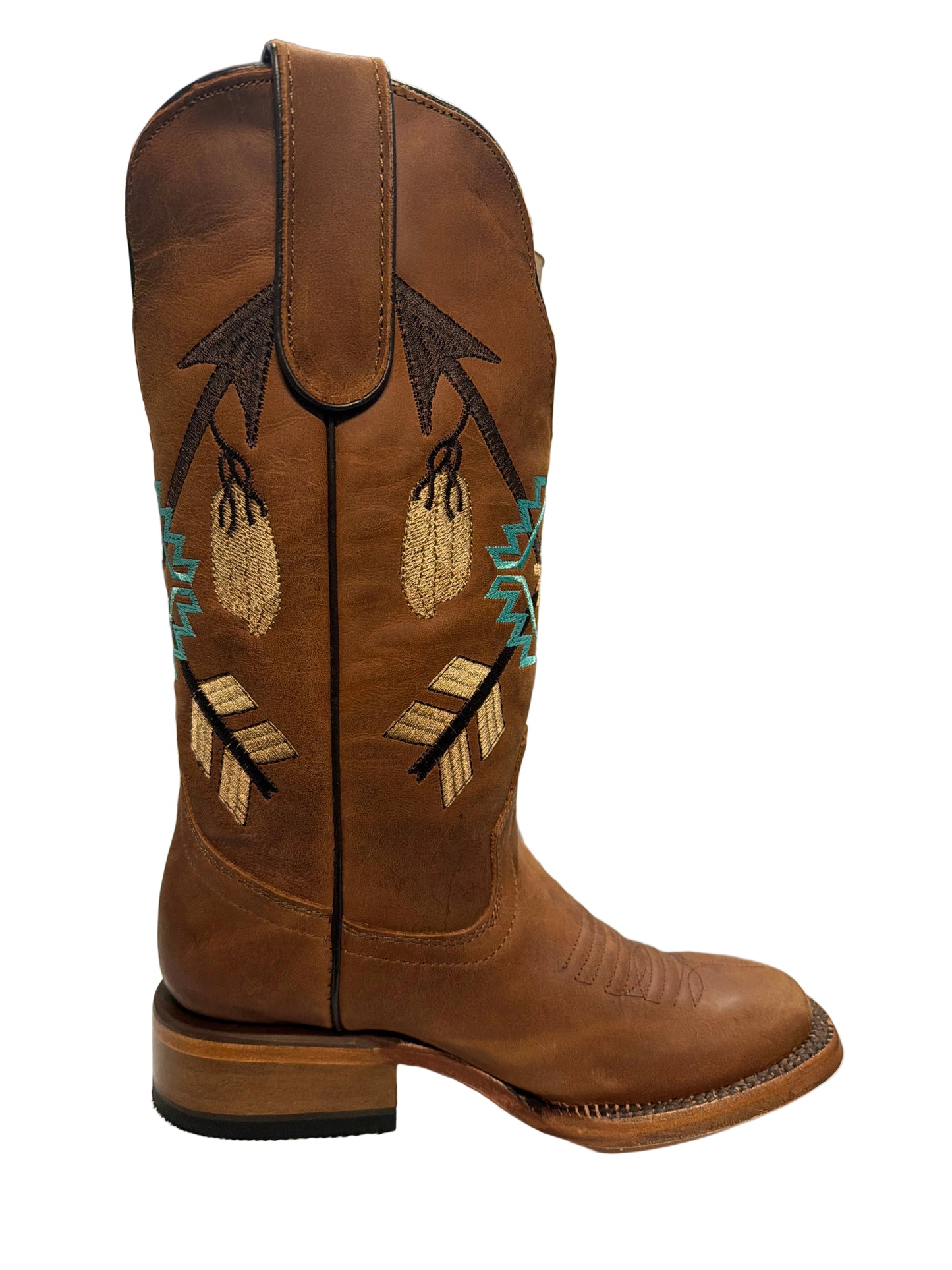 Tanner Mark Womens Boot Cognac Cal. W/ Aztec