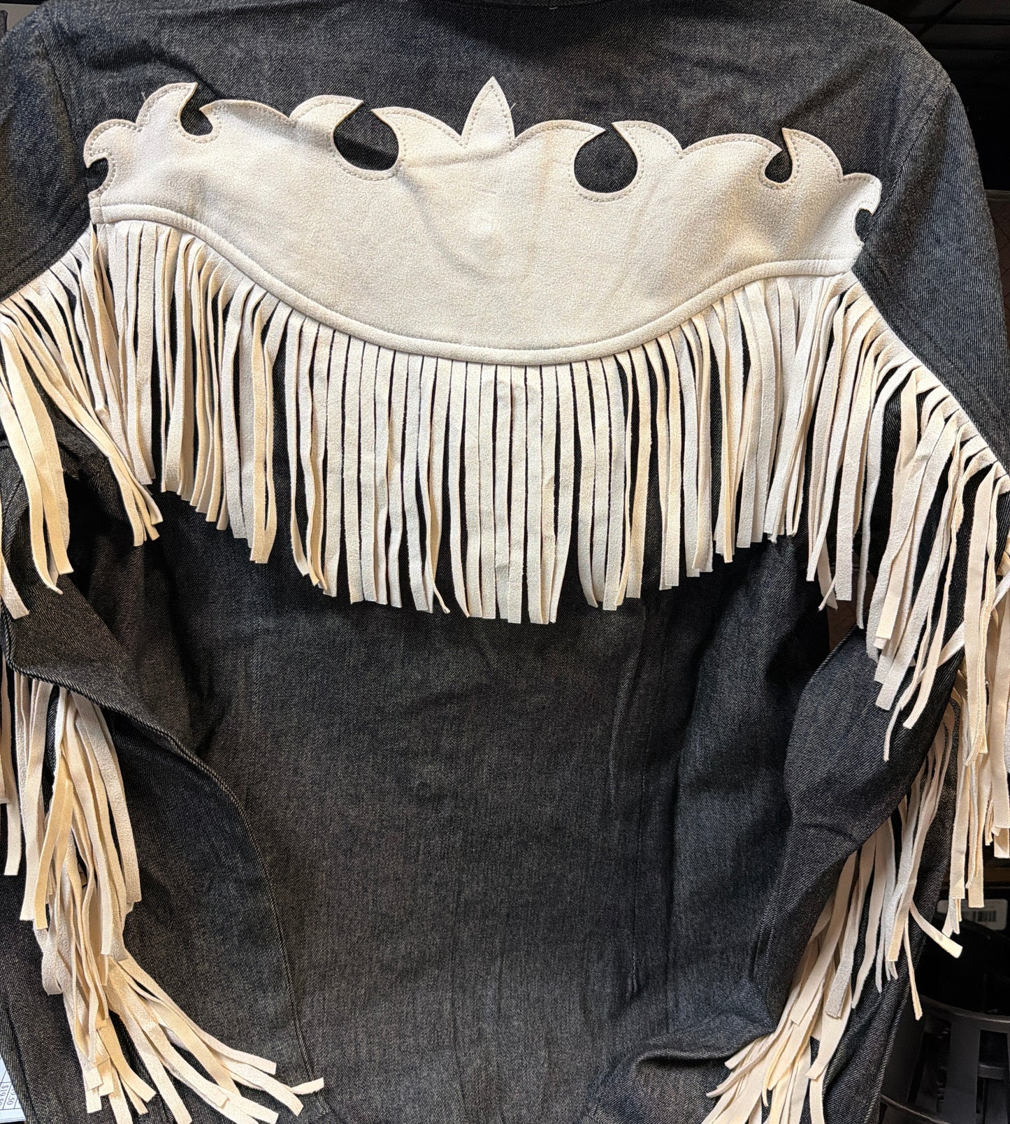 WOMEN SHIRT DENIM FRINGE PATCH