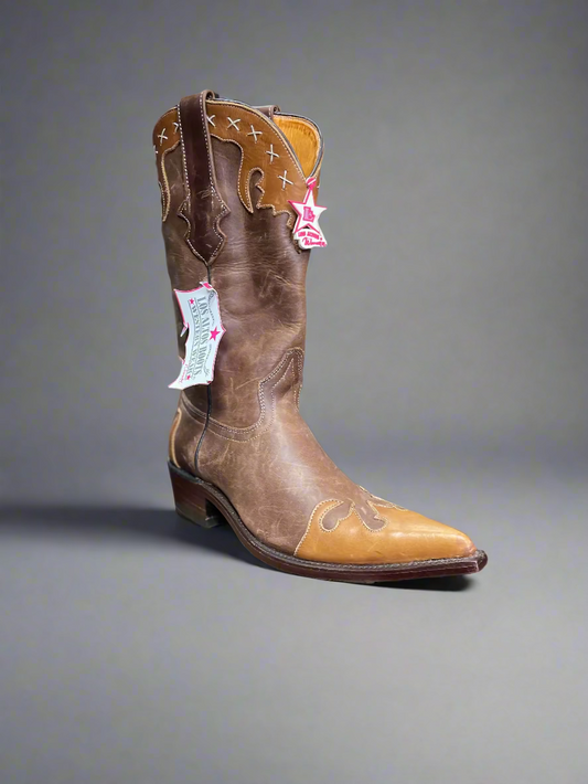 Women's Vintage Leather Two-Tone Western Boot