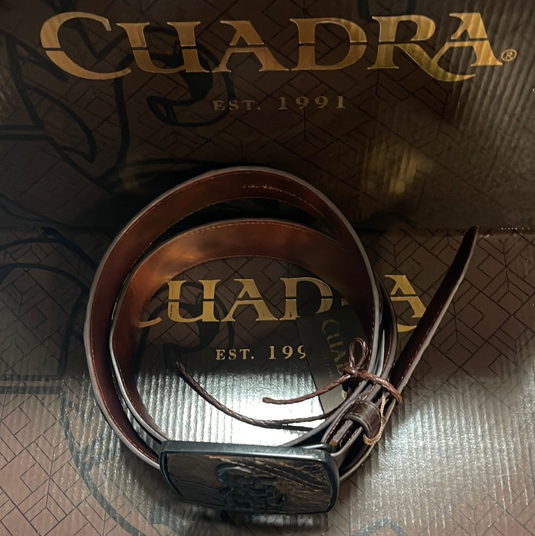 CUADRA BELT MENS BRONW OSTRICH