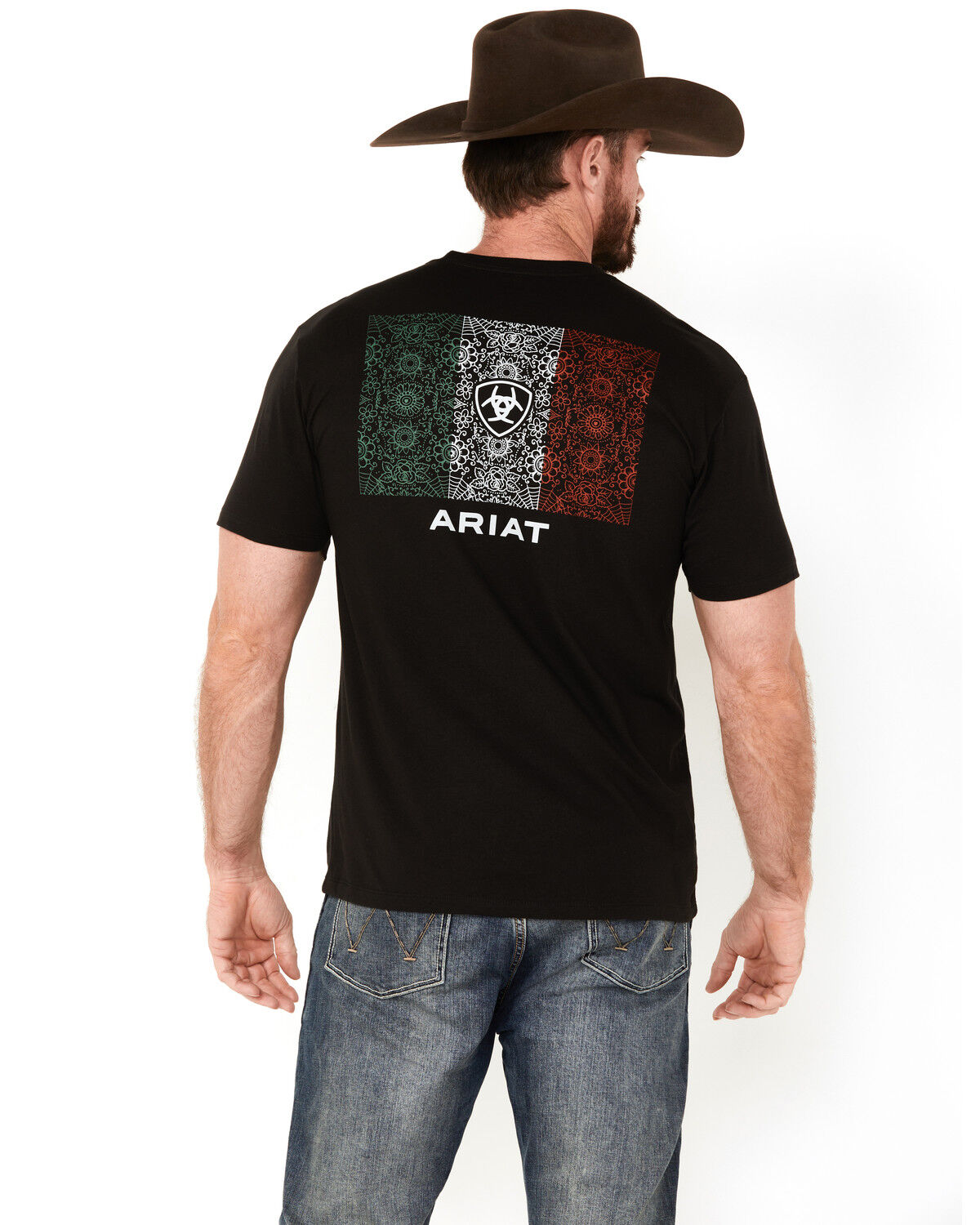 MENS ARIAT TSHIRT SUGAR FLAG SS BLACK 10047886