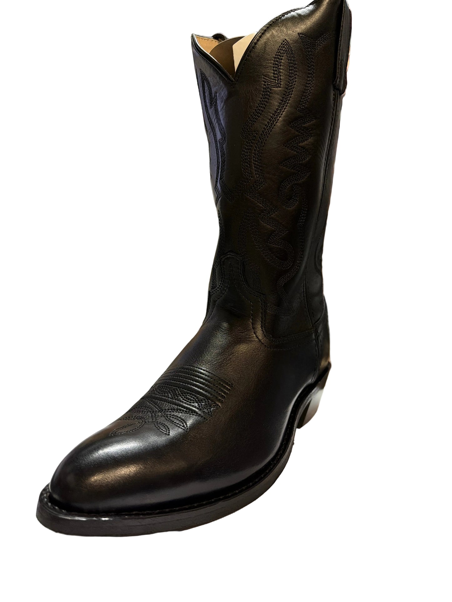 SMOKY MOUNTAIN BOOTS Men's Black Leather Round Toe Rubber Sole Boot