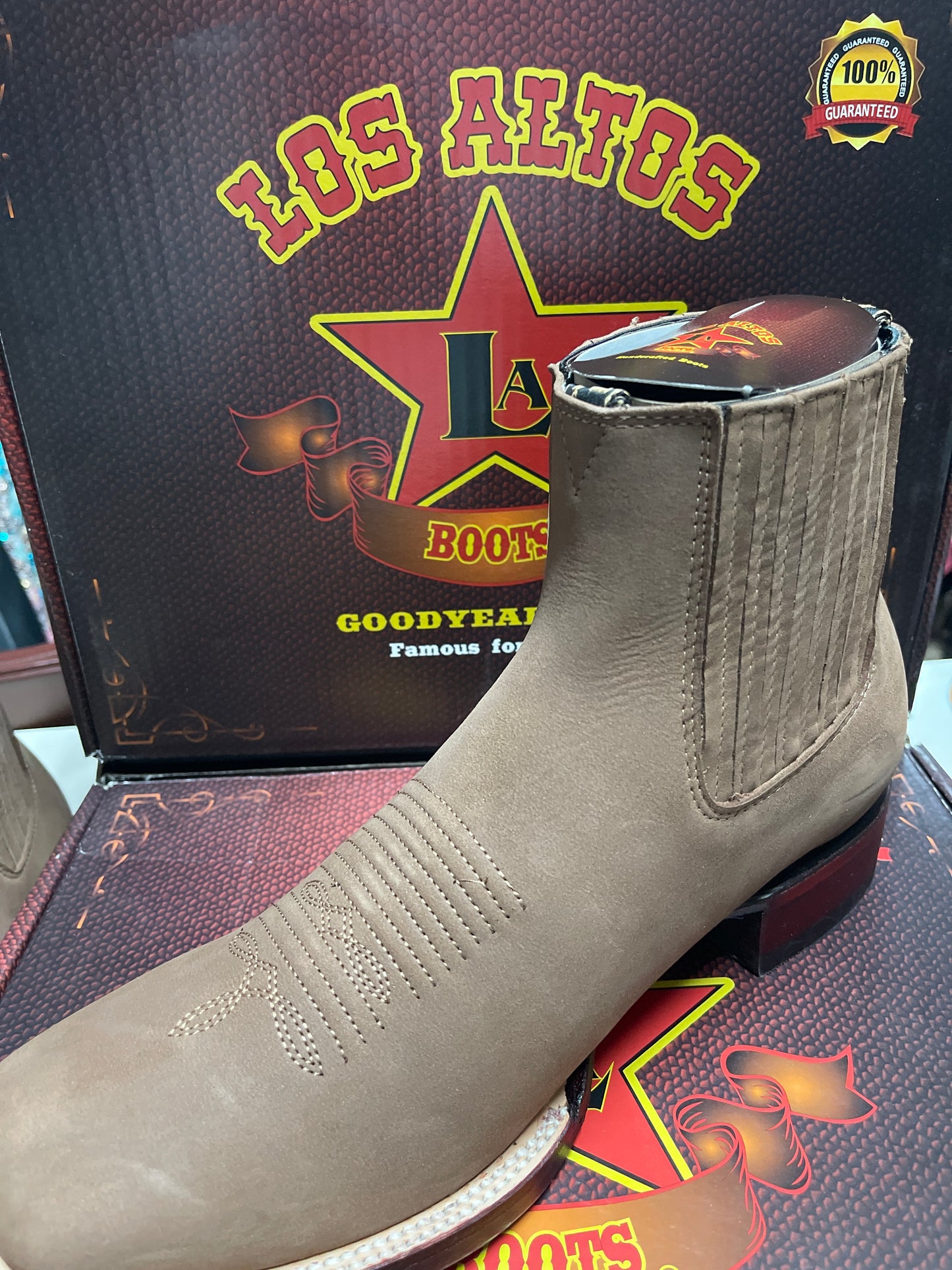 LOS ALTOS Men's SQUARE NOBUCK TAUPE Botin