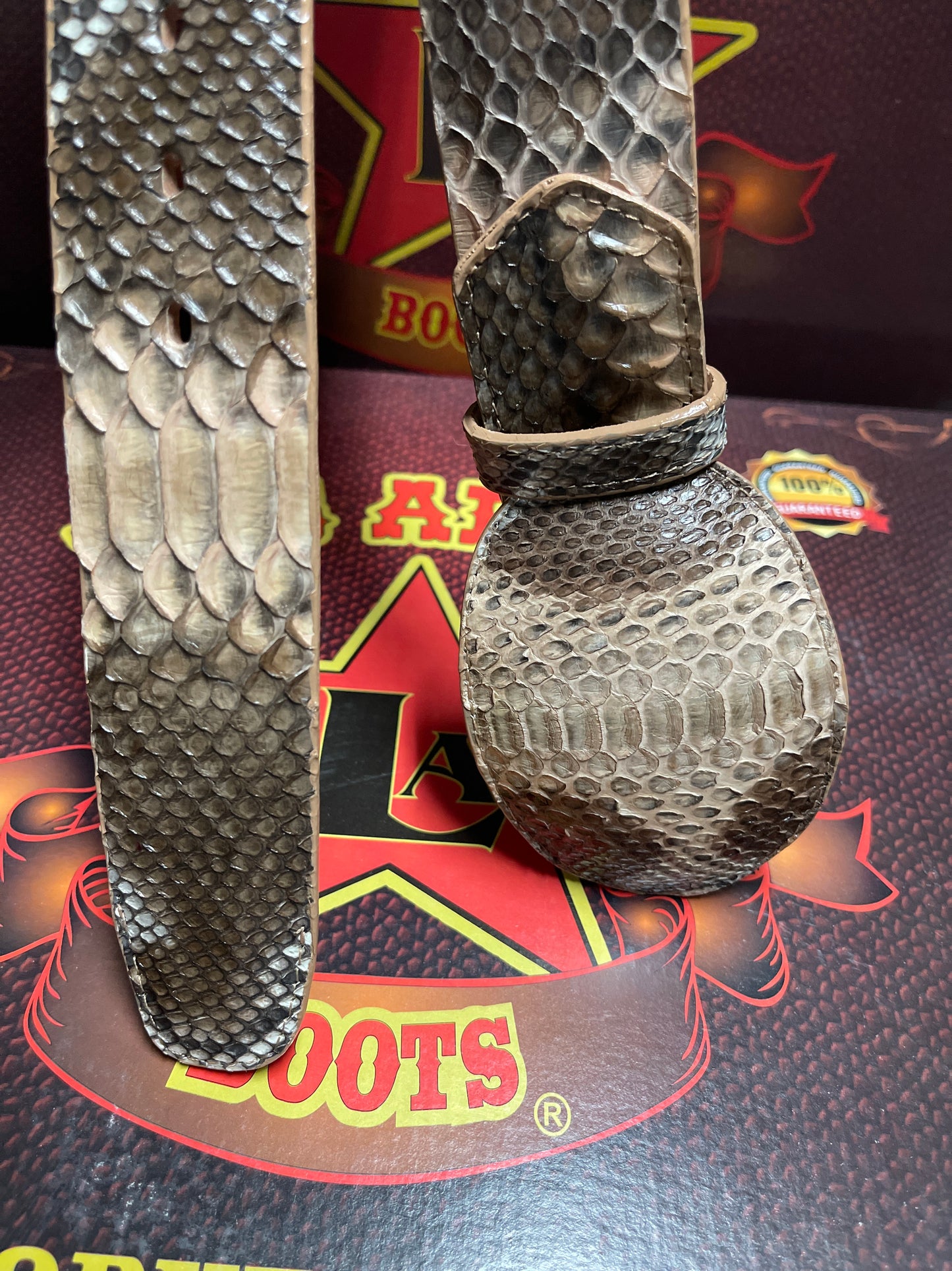 LOS ALTOS BELT PYTHON RUSTIC ORIX MENS COWBOY