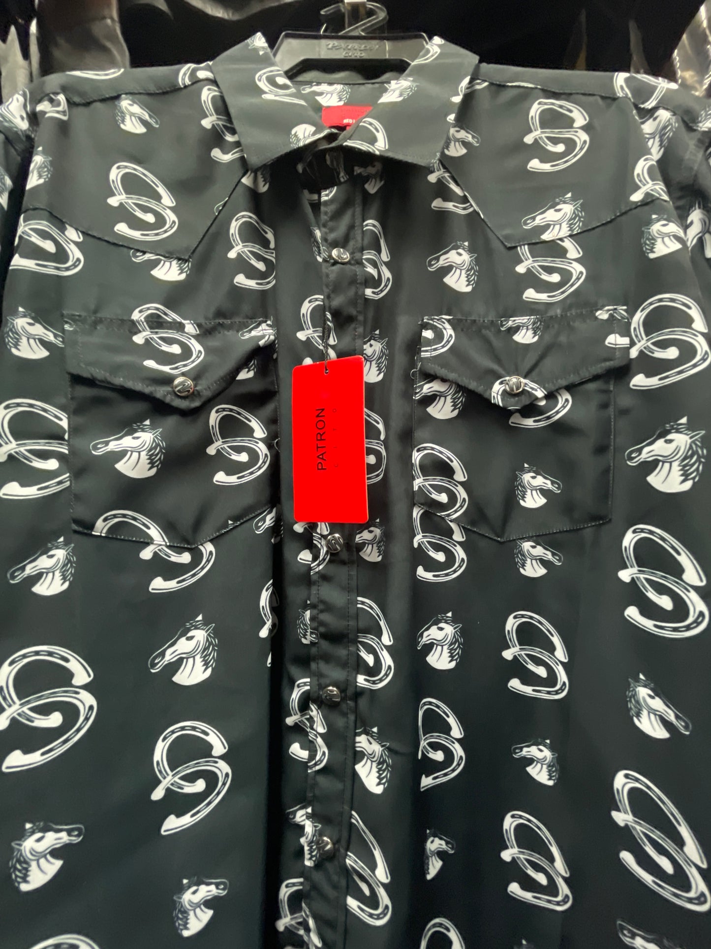 MENS SHIRT LONG SLEEVE PATRONCITO BLACK