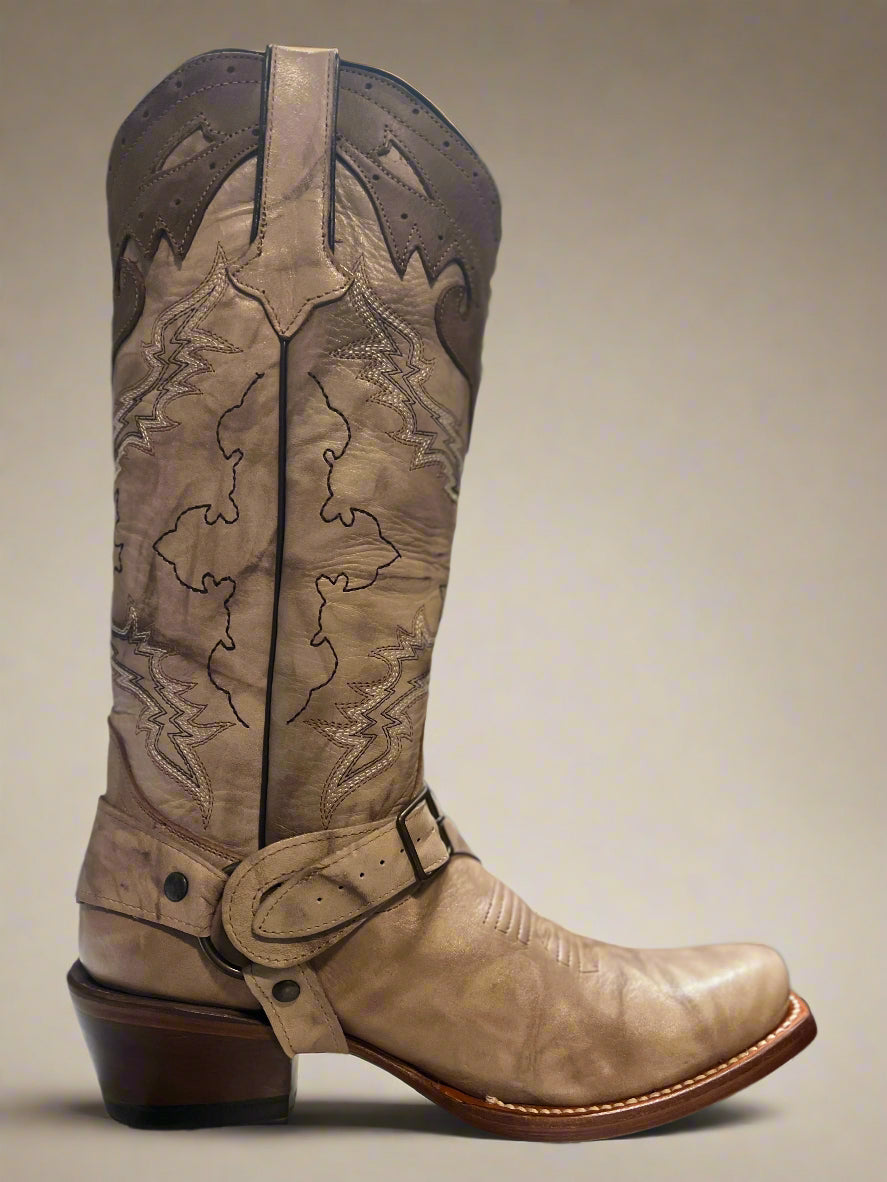 TANNER MARK Women's Beige Ankle Strap Boot